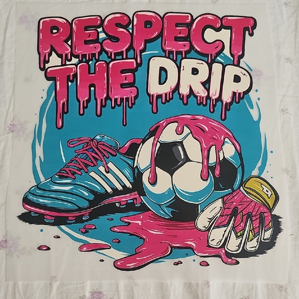 Ready To Press Heat Transfer with Soccer Design